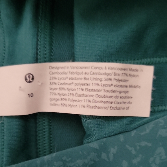 Lululemon Everlux Cut Out Train Bra Crunch Teal Lagoon Size 10 NWOT - Picture 4 of 5